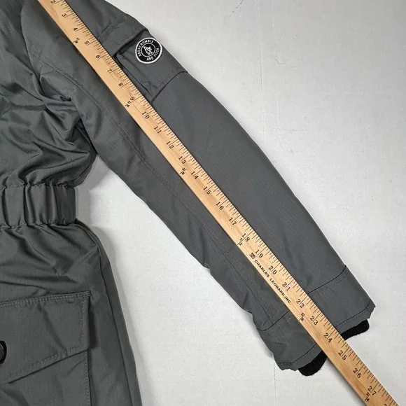 Abercrombie‎ & Fitch Premium Arctic Parka Hooded Winter Luxe Coat XL Gray Padded - Picture 6 of 12